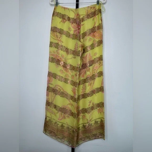 Ralph Lauren Black Label - SilkMetallic Blend - Sheer Pants - Gorgeous Wide Leg - Picture 6 of 6